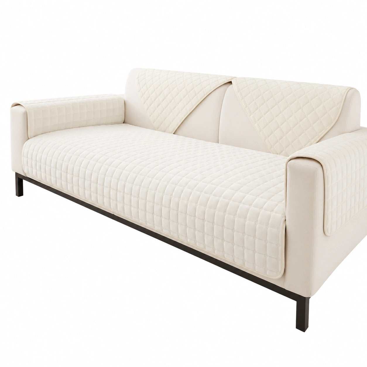 Samt Ecksofa-Überzug, rutschfeste Couch-Schutzhülle
