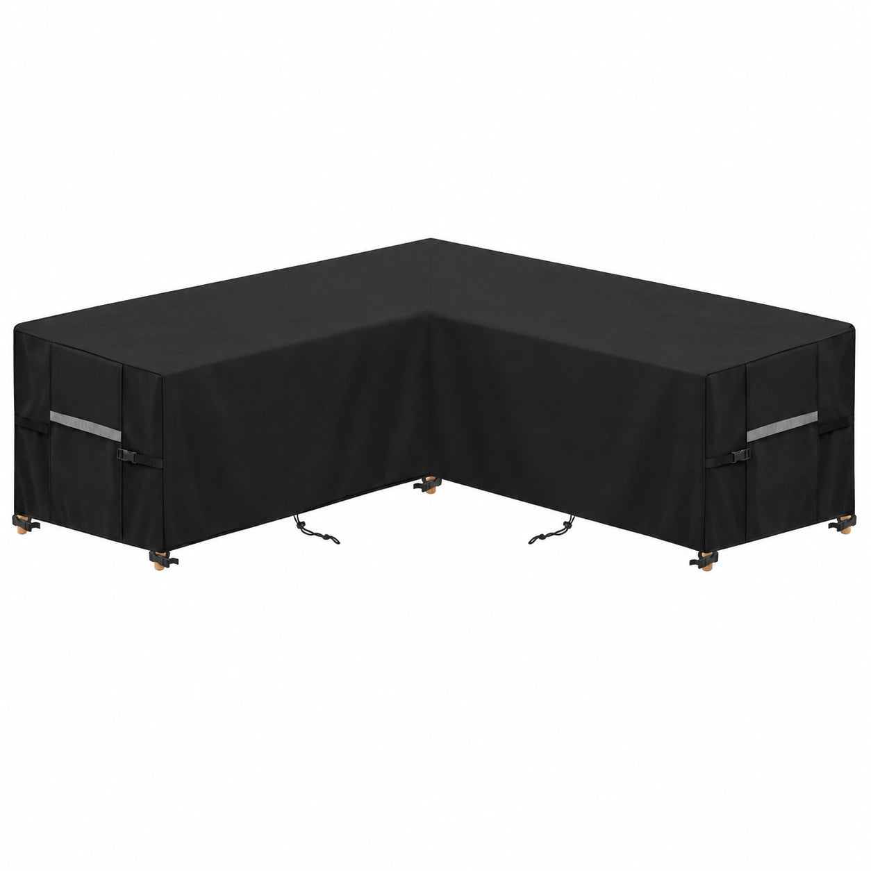 Wasserdichte V-förmige Abdeckung für Gartenmöbel-Sofa, UV-beständig, 420D Oxford, 315x315x99x80/60 cm