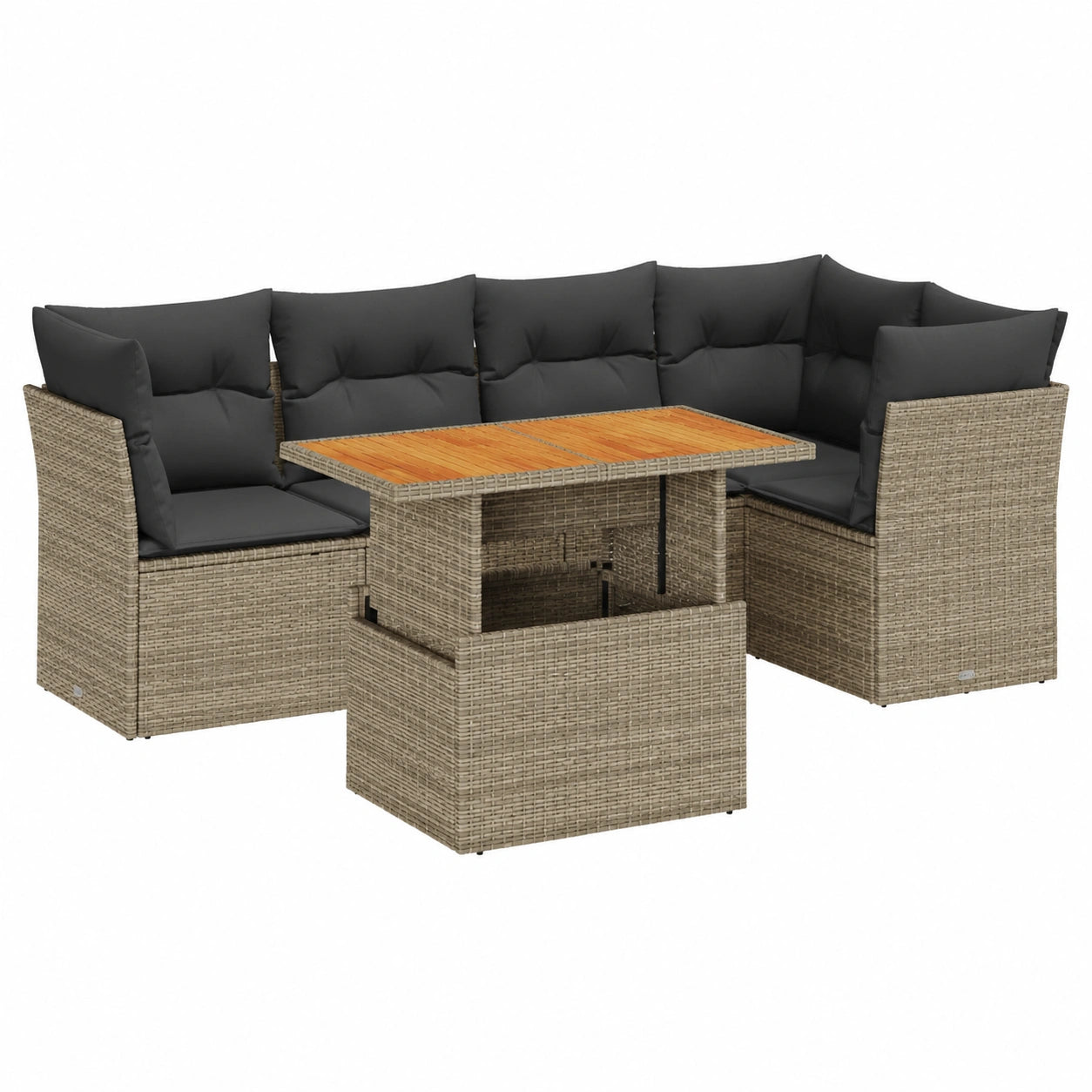 Verstellbare Rattan Balkonmöbel: Kleines Ecksofa Set für Garten und Terrasse
