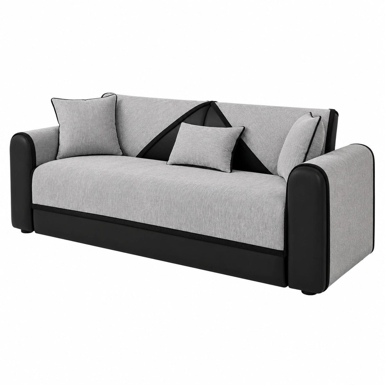 MYSKY HOME rutschfester Sofabezug L-Form – 3-Sitzer Ecksofa Überzug, hellgrau, 90 x 180 cm, strapazierfähig und schmutzabweisend