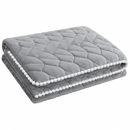 Ecksofa Samtbezug rutschfest für Haustiere - Grau, 90x90cm