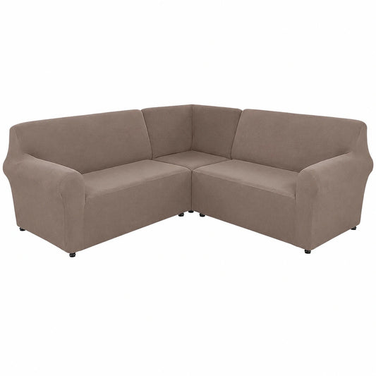 MINGPINHUIUS Samt L-Form Sofabezug, rutschfest und waschbar, idealer Schutz für 5-Sitzer Ecksofa