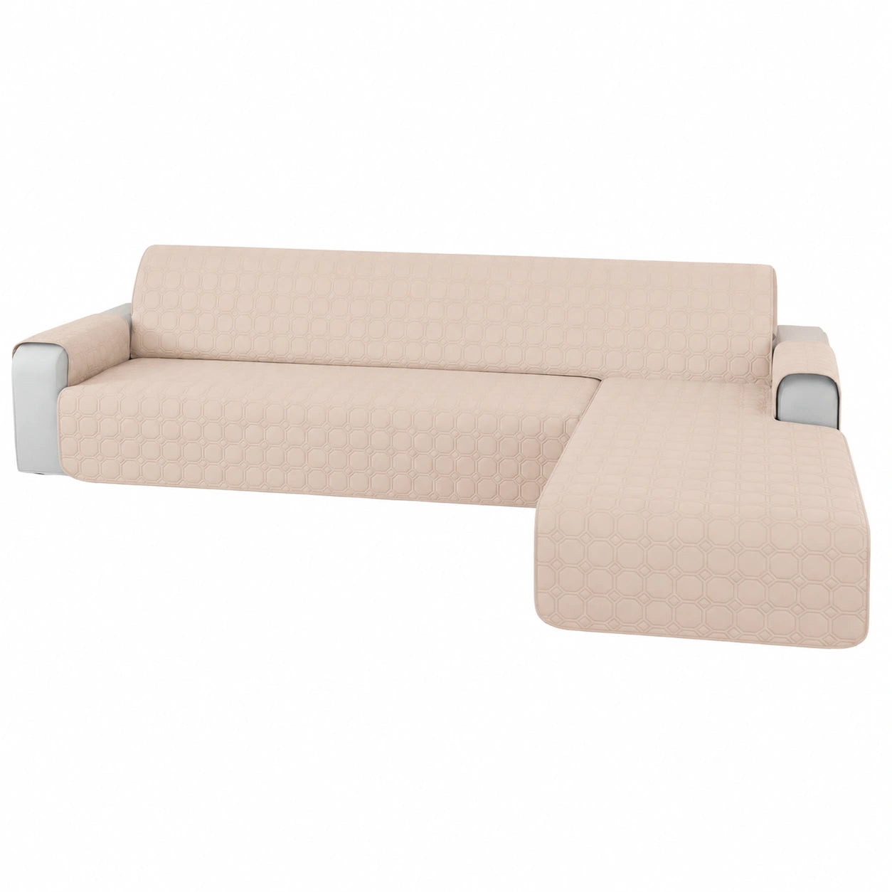 Ystyle Wasserdichte 3-Sitzer Ecksofa Husse, Reversible Abdeckung für Katzensichere Nutzung, Beige