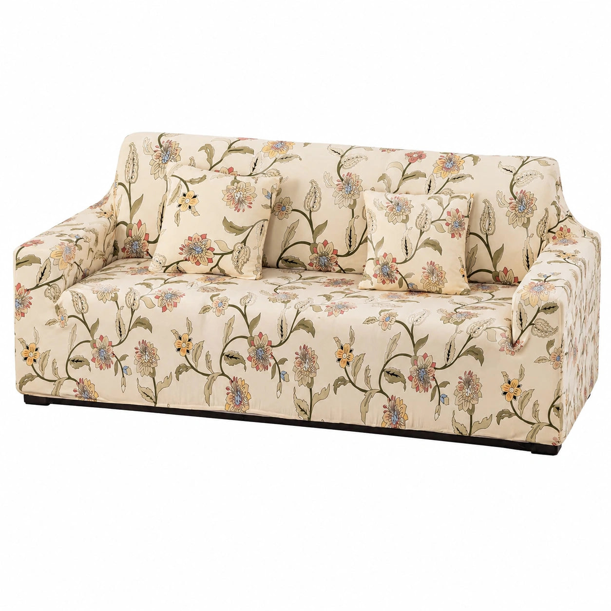 Elastische Jacquard Sofahusse für Ecksofas und Mehrsitzer, 1-4 Sitzer, Blumenmuster, 231-300 cm
