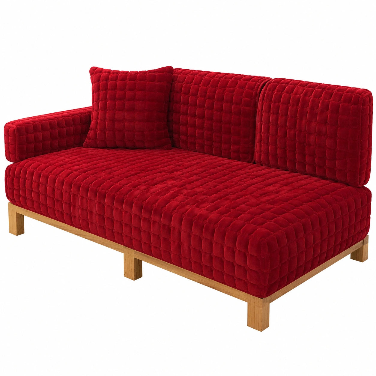 Luxuriöser Samt Sofabezug für Ecksofas in Dunkelrot, Anti-Rutsch Design, Größen von 1 bis 4 Sitzer