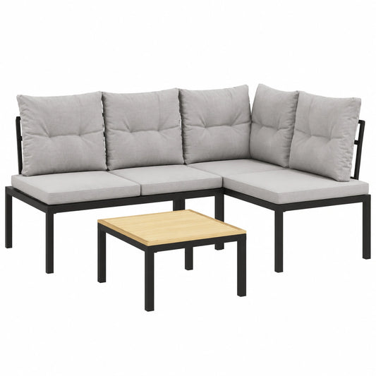 Kompaktes Balkon-Ecksofaset aus Metall für Terrasse und Garten