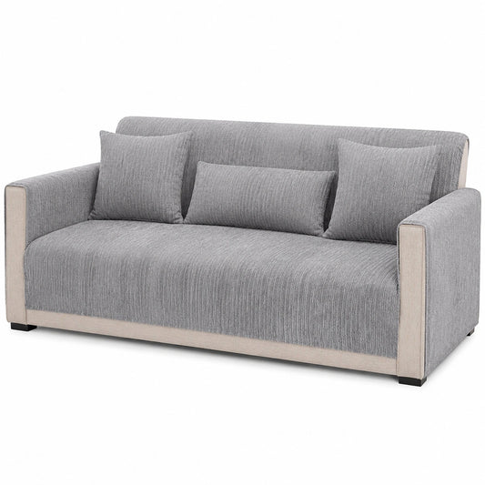 Rutschfester Chenille-Sofabezug für Ecksofas, Kratzfest und Waschbar, Ideal für Haustiere, Grau, 70x120cm