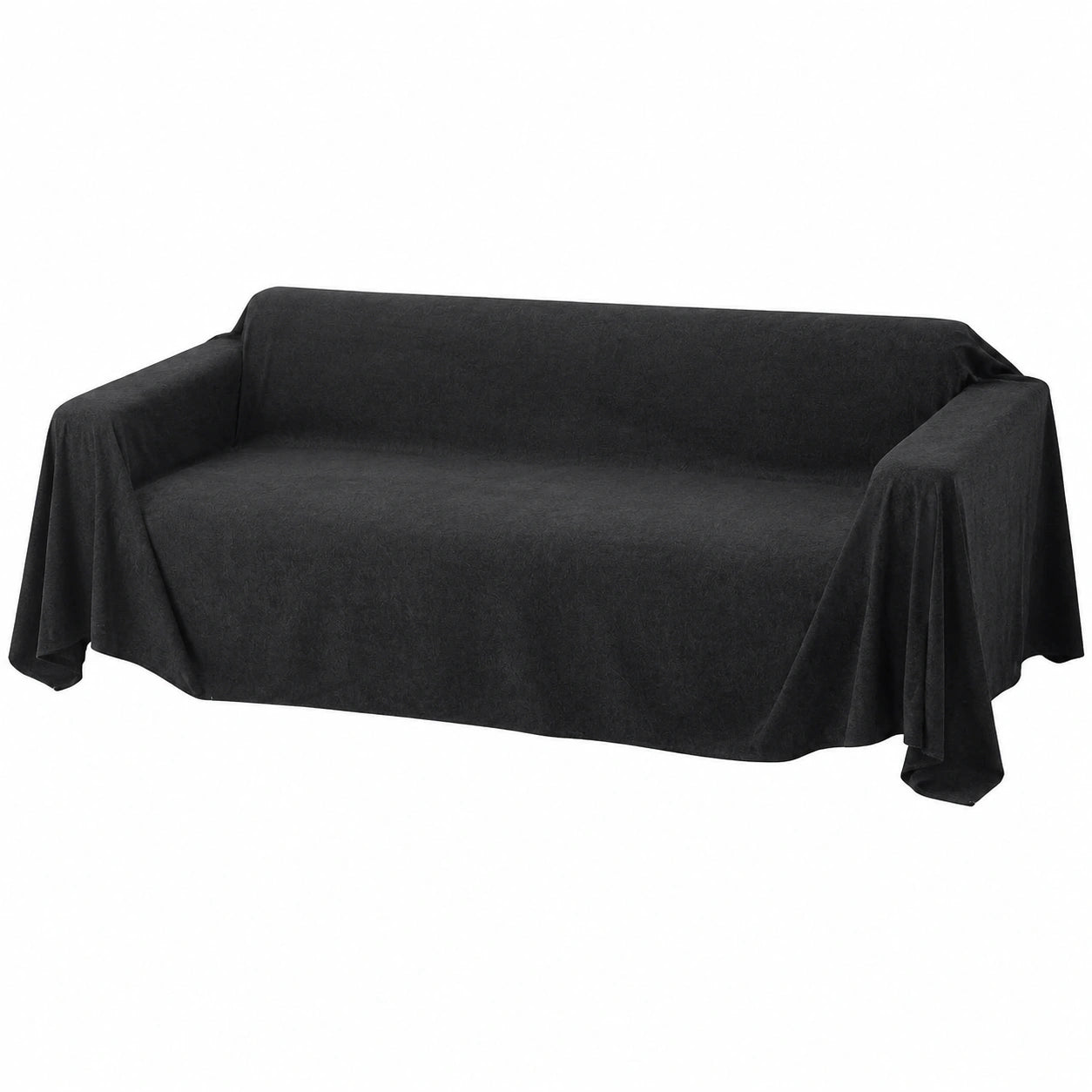 Sofabezug Kratzfest für Ecksofas – 3-Sitzer Sofaschutz in Schwarz, 180 x 340 cm