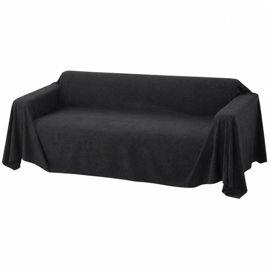 Sofabezug Kratzfest für Ecksofas – 3-Sitzer Sofaschutz in Schwarz, 180 x 340 cm