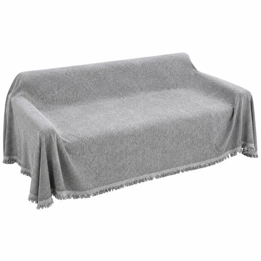 Grauer Sofabezug 180x300cm für 2/3-Sitzer, Ecksofa und L-Form - Cord Hundeschutz